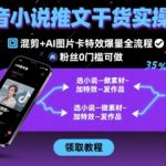 抖音小说推文干货实操分享，混剪+AI图片卡特效爆量全流程，0粉丝0门槛可做