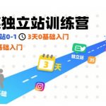 社媒独立站训练营，跑通独立站0-1，3天0基础入门