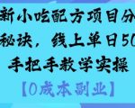 最新小吃配方项目分享独家秘诀,线上单日5张,手把手教学实操 最新小吃配方项目分享独家秘诀,线上单日5张,手把手教学实操