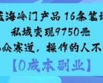 蓝海冷门产品:16条笔记私域变现9750米小众赛道,操作的人不多 蓝海冷门产品:16条笔记私域变现9750米小众赛道,操作的人不多