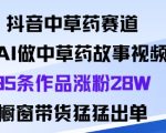 抖音中草药赛道,用Al做中草药故事视频95条作品涨粉28W,橱窗带货猛出单 抖音中草药赛道,用Al做中草药故事视频95条作品涨粉28W,橱窗带货猛出单