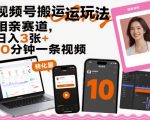 视频号搬运玩法,相亲赛道,日入3张+,10分钟一条视频 视频号搬运玩法,相亲赛道,日入3张+,10分钟一条视频