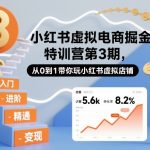 小红书虚拟电商掘金特训营第3期，从0到1带你玩小红书虚拟店铺
