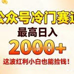 公众号冷门赛道，最高日入1k+，这波红利小白也能捡钱！