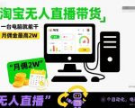 淘宝无人直播带货，一台电脑就能干，月佣金最高2W，电商旺季【揭秘】