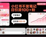 引流系列课14：小红书不发笔记日引流100+粉