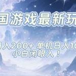 韩国游戏最新玩法，单号收益200+，单机收益1k+，小白闭眼入【揭秘】