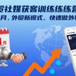 外贸社媒获客训练营11月，外贸新模式，快速做外贸