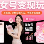 美女号变现玩法，不违规，多种变现方法，手把手实操课