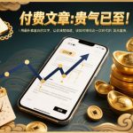 付费文章：贵气已至！用最朴素直白的文字，让你清楚知道，该如何接住这一次时代的泼天富贵