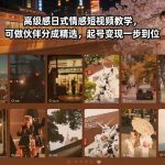 高级感日式情感短视频教学，可做伙伴分成精选，起号变现一步到位