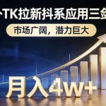 海外TK拉新抖系应用三剑客，市场广阔，潜力巨大，月入1w+