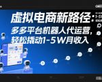 虚拟电商新路径：多多平台机器人代运营，轻松撬动1-5W月收入【揭秘】