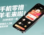 手机零撸薅羊毛来啦！20秒搞定一单，纯零撸日入2张，做就有米拿【揭秘】