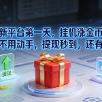 新平台第一天，挂G涨金币，完全不用动手，提现秒到，还有奖励【揭秘】