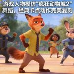 游戏人物模仿“疯狂动物城2”舞蹈，经典卡点动作完美复刻