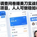 海外调查问卷賺美刀实战教学，老牌项目，人人可做稳如老狗