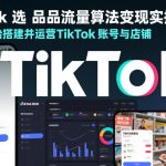 TikTok选品流量算法变现实操，从零开始搭建并运营TikTok账号与店铺