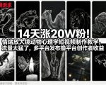 14天涨20W粉！情绪放大镜动物心理学短视频制作教学，流量太猛了，多平台发布撸平台创作者收益