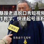 AI暴躁老道脱口秀短视频制作教学，快速起号涨粉