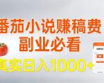 全网独家，番茄小说賺稿费邪修玩法，操作超级简单，单日收益1k+【揭秘】