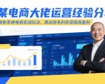 某电商大佬运营经验分享，最新系统电商实战玩法，跳出低毛利实现高效盈利