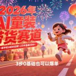 AI童装新春带货赛道，一部手机0成本狂销1.2万件喜提20W+，3步0基础也可以爆单