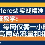 Pinterest实战精准引流教学：每周仅需一小时，提高网站流量和销售