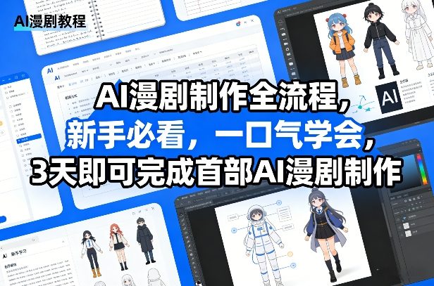 AI漫剧制作全流程,新手必看,一口气学会,3天即可完成首部AI漫剧制作