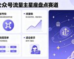 公众号流量主之星座盘点赛道，起号快+流量稳，流程简单，适合新手操作