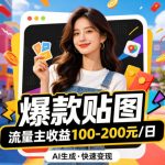 借助AI生成爆款贴图做公众流量主，当日收益100-200
