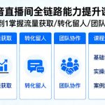 抖音直播间浓缩版视频课程，从0到1掌握直播间流量获取、转化留人、团队协作的全链路能力