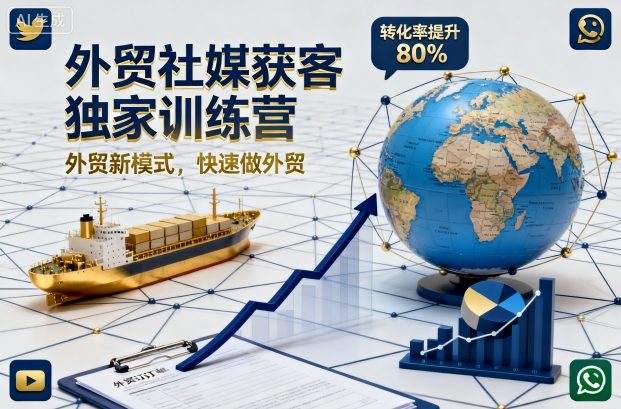 外贸社媒获客独家训练营,外贸新模式,快速做外贸(更新26年6月26日)