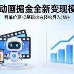 AI动画掘金全新变现模式，客单价高，0基础小白也能轻松月入1W+