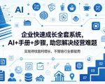 企业快速成长全套系统，AI+手册+步骤，助您解决经营难题，实现持续盈利增长，不管啥行业都能用