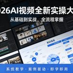 2026AI视频全新实操大课，从基础到实战，全流程掌握，系统教学·案例驱动·即学即用
