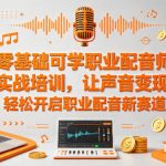 零基础可学职业配音师实战培训，让声音变现，轻松开启职业配音新赛道