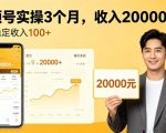个人实操3个月视频号，賺了2W，每天稳定收入100+【揭秘】