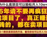 为什么真正賺到钱的都在卖项目，从0-1教你卖项目的方法，看完你也可以月入10w+【揭秘】