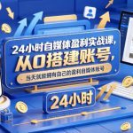 24小时自媒体盈利实战课，从0搭建账号，当天就能拥有自己的盈利自媒体账号