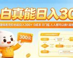 小白真能日入300！5分钟课程看完你也能日入300+，0成本0门槛，人人都可以做，超级简单！【揭秘】