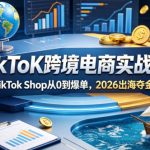 TikToK跨境电商实战营，TikTok Shop从0到爆单，2026出海夺金