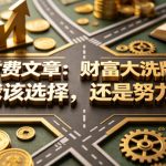 付费文章：财富大洗牌，我该选择，还是努力？