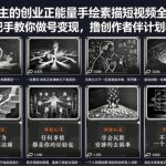 抖音某博主的创业正能量手绘素描短视频全流程教学，手把手教你做号变现，撸创作者伙伴计划收益