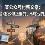 某公众号付费文章：教你混社会：怎么做正确的、不吃亏的人生选择？