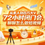 从素人到百万大V 72小时闭门会，聊聊怎么做短视频【文档+图片】（更新6月）
