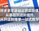 拼多多零基础运营实战课，从基础到进阶提升，从开店到爆单一站式教学