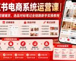 小红书电商系统运营课｜账号搭建、店铺铺货、选品对标笔记全链路新手实操教程