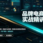 品牌电商运维实战精讲课程｜吃透电商品牌落地逻辑、穿越行业周期、搭建长效变现运营体系