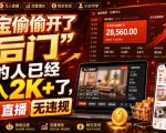 淘宝偷偷开了“后门”，懂的人已经日入2K+了，无人直播无违规，一台电脑=一家24小时营业的线上门店【揭秘】